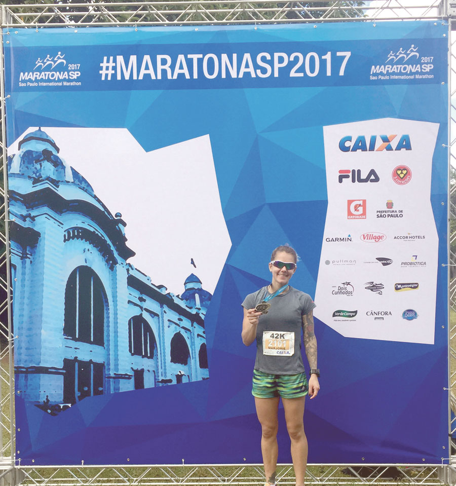 LONGA DISTÂNCIA Marjorie realiza treinamentos específicos