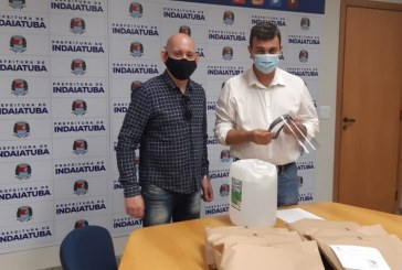 Prefeitura recebe doação de 300 máscaras face shield e 100 litros de álcool 70% do IFSP